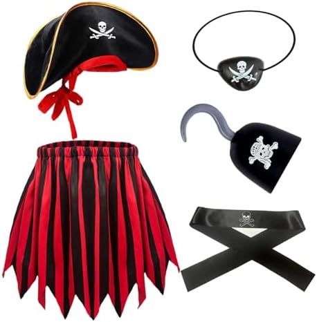 Byfirty 5Pcs Pirate Costume Kids Girls