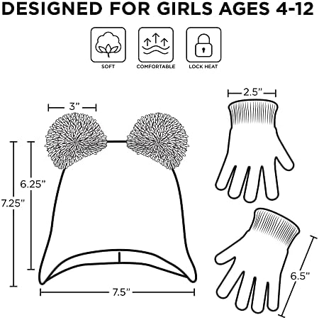 Disney Minnie Mouse Winter Hat and Mittens Set for Ages 2-7
