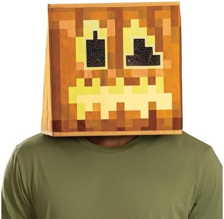 Minecraft Jack OLantern Block Head Mask costume accessory for boys