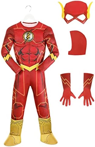Deluxe Red Superhero Costume for Kids Movie Comic Cosplay