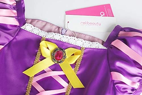 ReliBeauty Girls Costume Purple 6-7 with Accessories