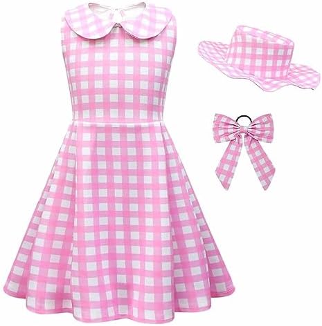 Little Miss 50s Pink Plaid Dress Set