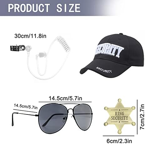 4-Piece Security Guard Costume Set for Teens Boys