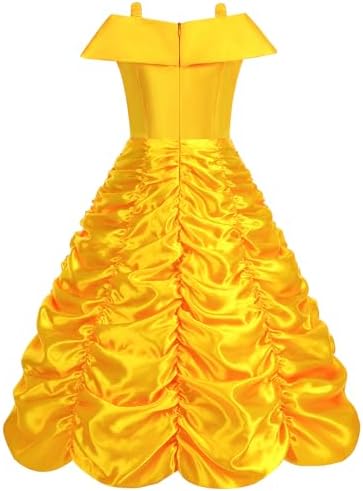 Princess Dress for Girls Halloween Costume Yellow Layered Accessories