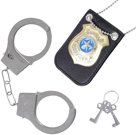 Premium Police Badge and Handcuff Set for Kids