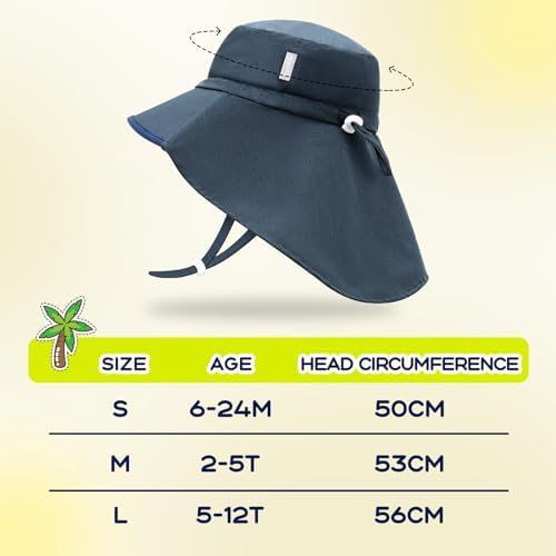 Duoyeree UV Protection Toddler Hat - UPF 50