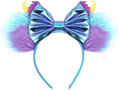 FACHPINT Blue Shaggy Monsters Mouse Ears Headband for Kids costume prop