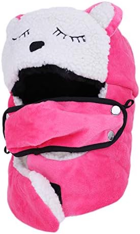 Cartoon Winter Hats for Girls Boys - Trapper Hat with Earflap Face Warmer