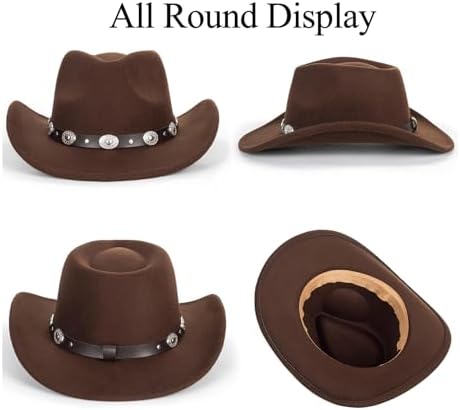 Vikodah Kids Western Cowgirl Fedora Hats for 3-7yr Boys Girls