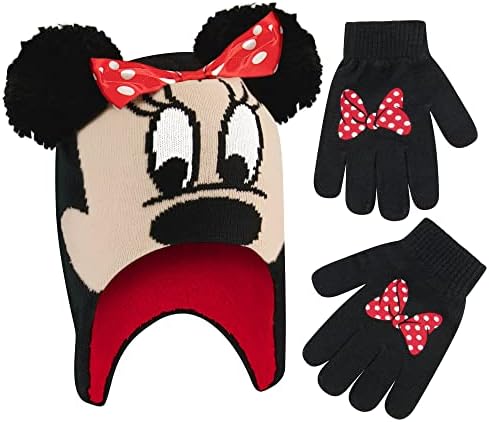 Disney Minnie Mouse Winter Hat and Mittens Set for Ages 2-7
