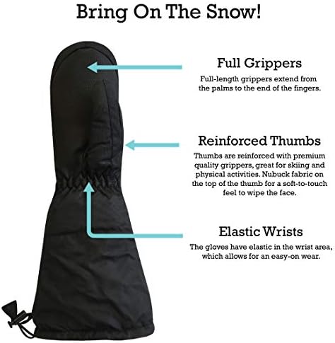 NIce Caps Kids Waterproof Snow Mittens - Elbow Length Insulated