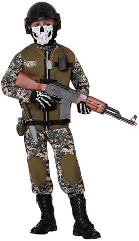 Kids Camo Trooper Costume with Tactical Vest and Accessories