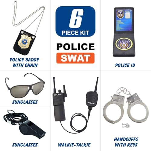 QPCOS Police Costume for Kids Halloween Party Role-Play Set