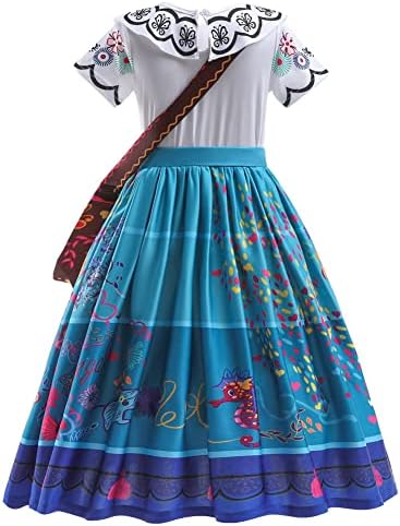Encanto Mirabel Costume for Girls Isabella Halloween Dress Up with Earrings