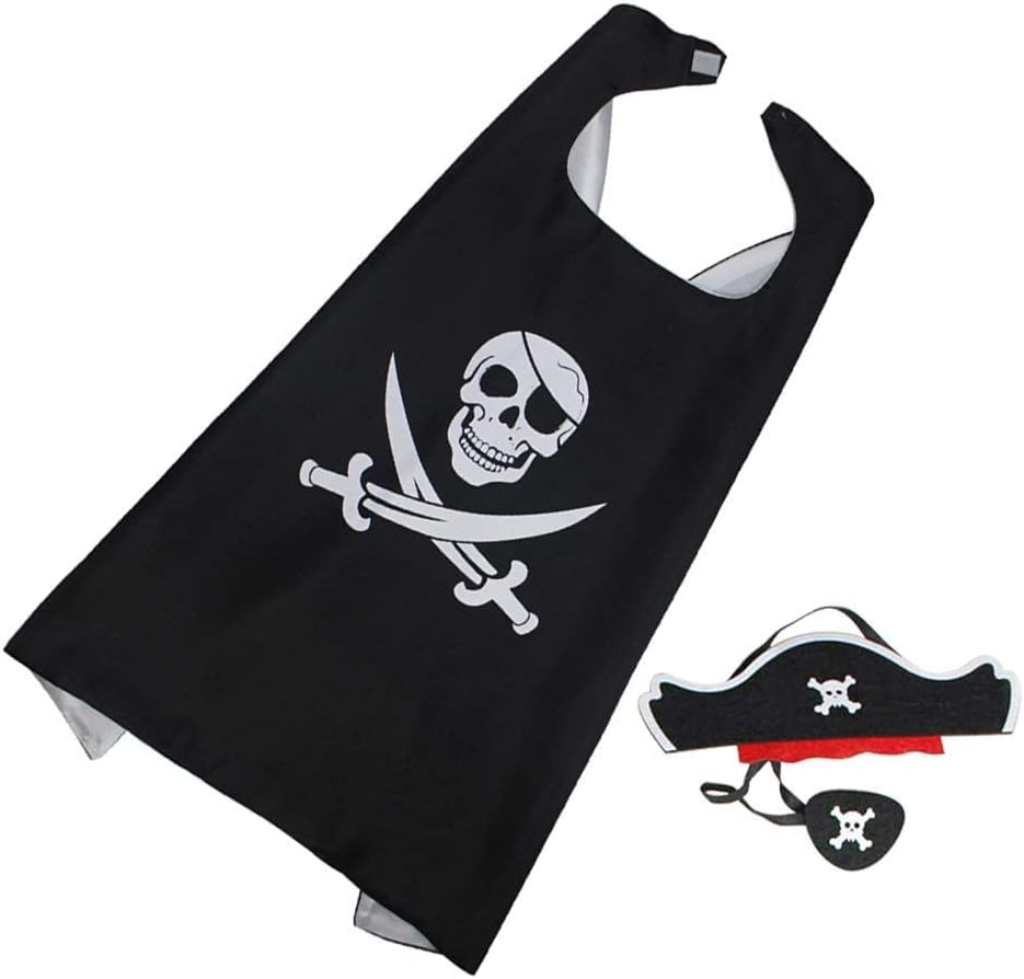 Cute Pirate Satin Dress Up Cape - RioRand Kids Costume