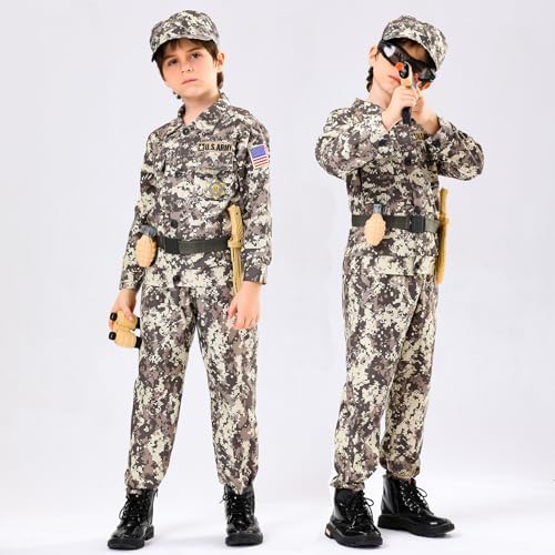 Kodvinp Kids Halloween Army Costume Set Boys Role-Play Gift
