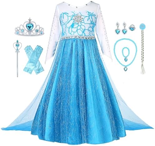 Snow Princess Dress for Little Girls Princess Design Soft Luxurious 3-8T