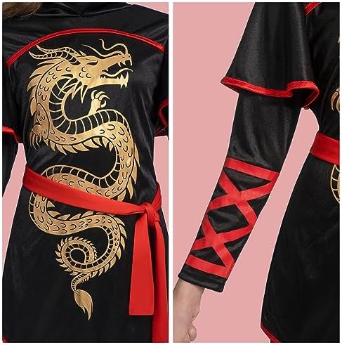 Spooktacular Creations Black and Red Ninja Costume Set for Girls