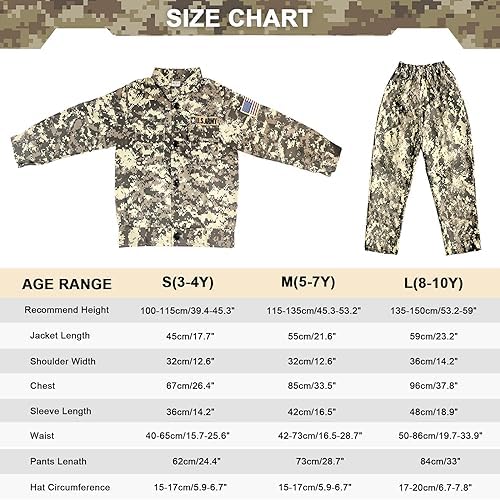Kodvinp Kids Halloween Army Costume Set Boys Role-Play Gift