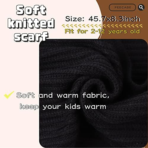 Peecabe Kids Soft Knit Scarf for Boys Girls
