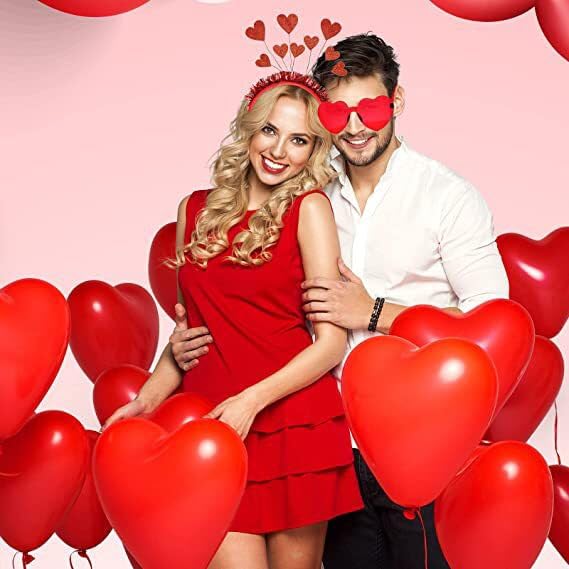 Valentines Day Heart-Shaped Sunglasses HeadbandsRedHot Pink