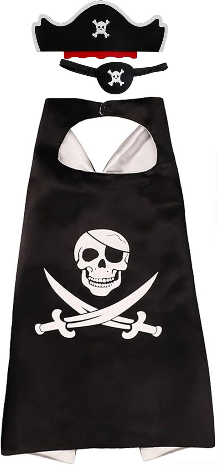Cute Pirate Satin Dress Up Cape - RioRand Kids Costume