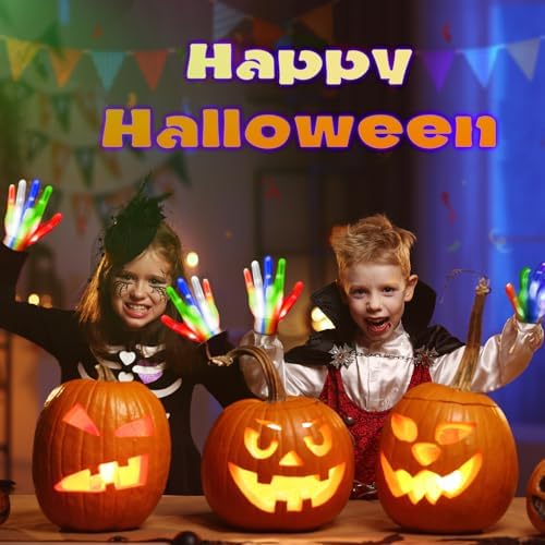 BOMLY LED Kids Gloves Glow in the Dark Ages 5-13