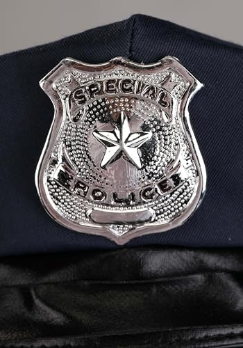 Elope Kids Police Hat with Silver Badge Adjusted Brim