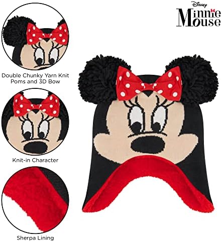 Disney Minnie Mouse Winter Hat and Mittens Set for Ages 2-7