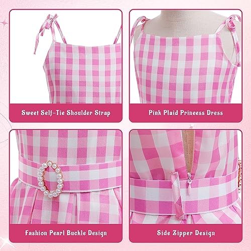 Girls Pink Cosplay Costume Halloween Party Time