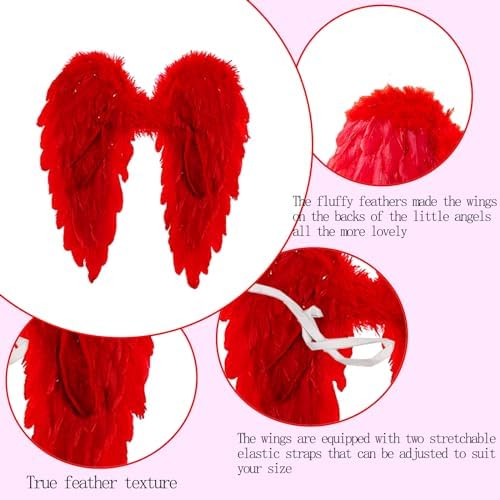 Kephay Valentines Cupid Costume Set for Adults Kids and Toddles