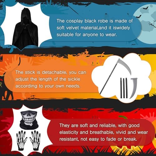 Halloween Spooktacular Creepy-CAPA Grim Reaper Costume Set