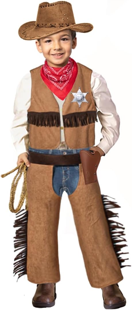 Rerypto Wild West Cowboy Costume Set for Kids 3-12