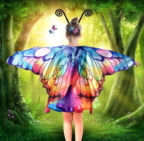 Aimeiar Kids Fairy Butterfly Wings Dress-Up Set for Christmas Parties