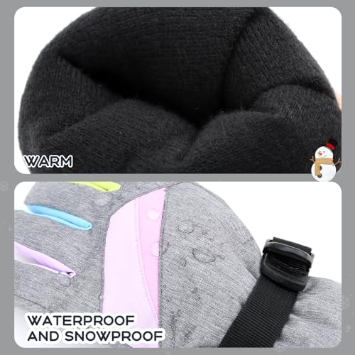 Duoyeree Kids Waterproof Ski Gloves