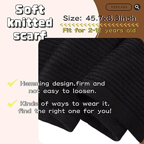 Peecabe Kids Soft Knit Scarf for Boys Girls