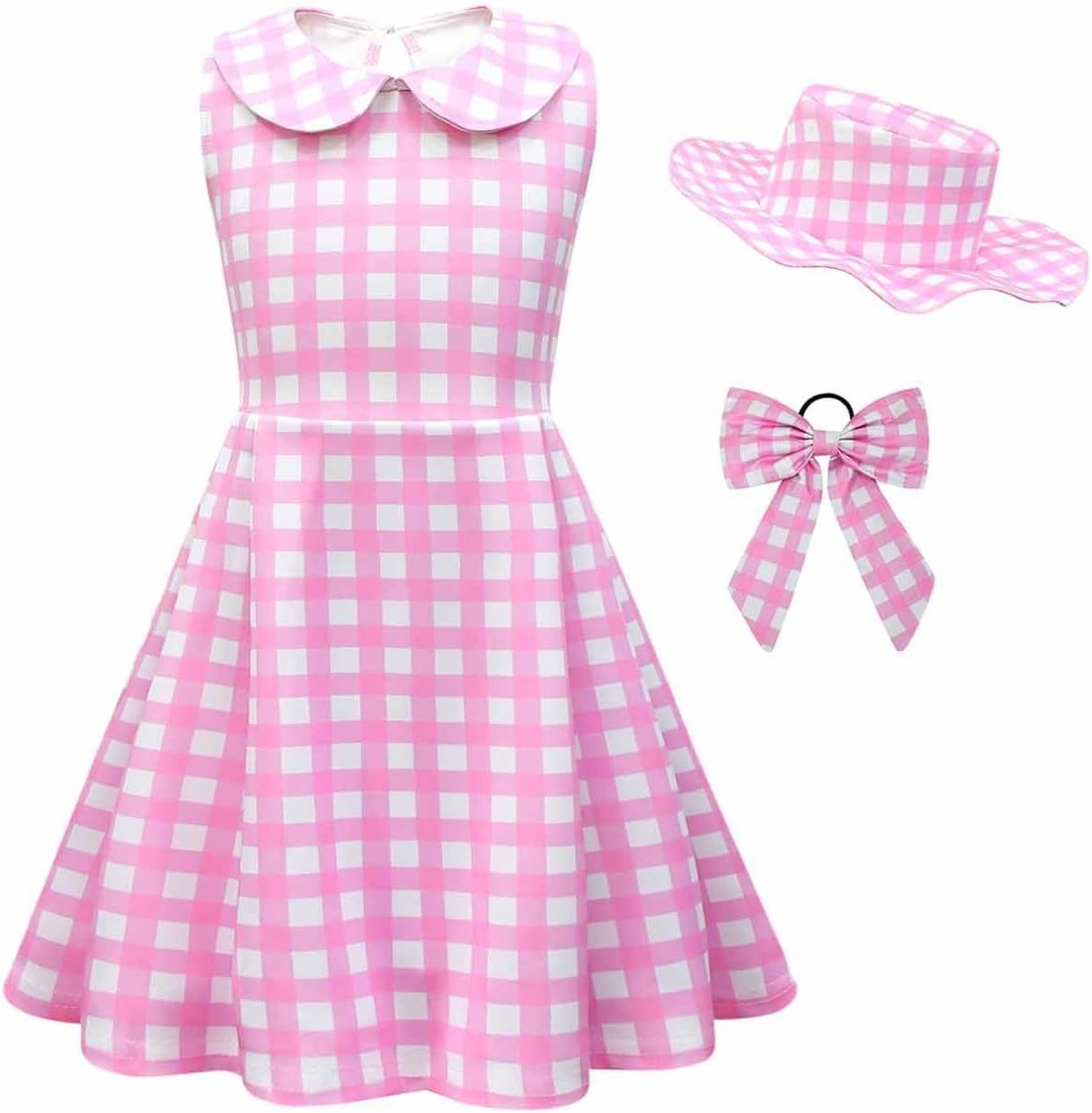 Little Miss 50s Pink Plaid Dress Set