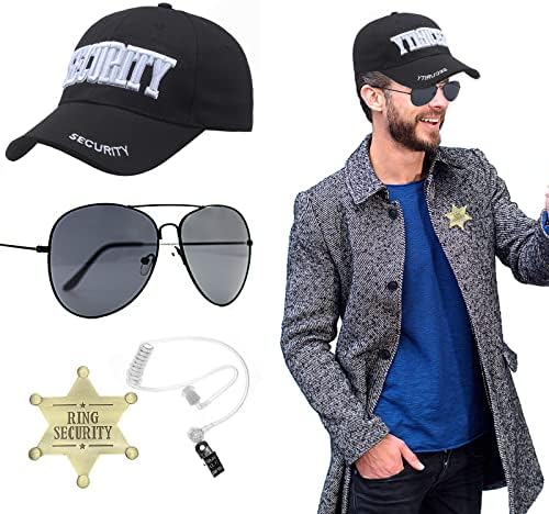 4-Piece Security Guard Costume Set for Teens Boys
