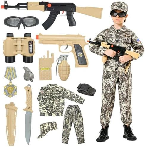 Kodvinp Kids Halloween Army Costume Set Boys Role-Play Gift