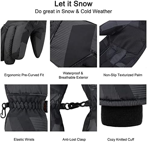 Lullaby Kids - Waterproof Winter Gloves for Kids Icey Cold Weather Fun