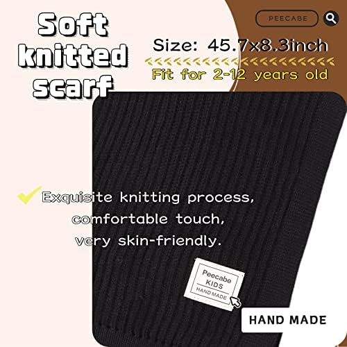 Peecabe Kids Soft Knit Scarf for Boys Girls