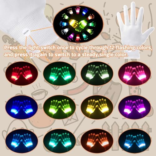 12-Color LED Glove Party Accessory