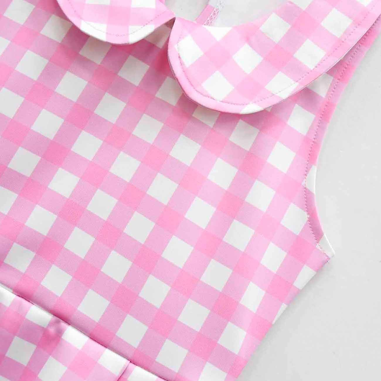 Little Miss 50s Pink Plaid Dress Set