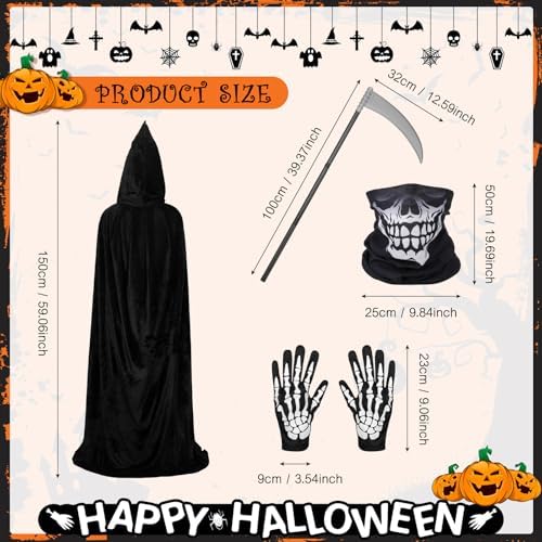 Halloween Spooktacular Creepy-CAPA Grim Reaper Costume Set