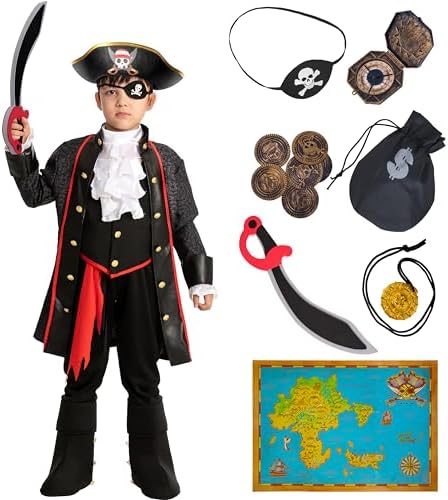 Halloween Pirate Costume for Kids - Captains Best Trick or Treat Setup