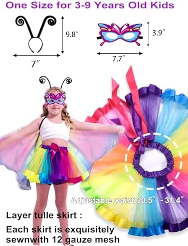 Aimeiar Kids Fairy Butterfly Wings Dress-Up Set for Christmas Parties