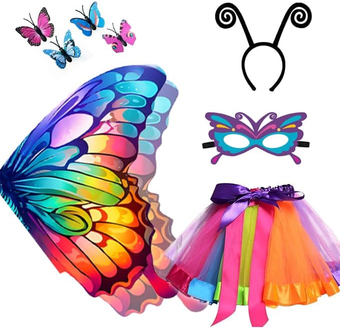 Aimeiar Kids Fairy Butterfly Wings Dress-Up Set for Christmas Parties
