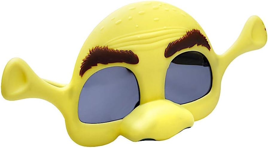 Sun-Staches Shrek Sunglasses for Kids - Ogre Green Mask Costume Accessory
