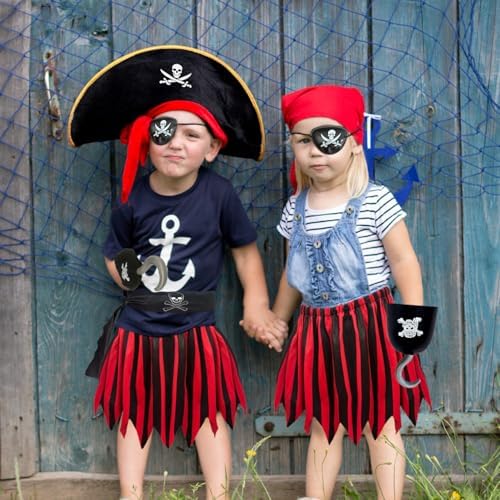 Byfirty 5Pcs Pirate Costume Kids Girls