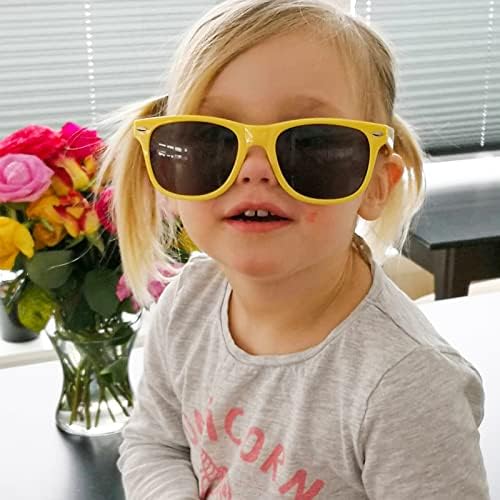 Sunovtibilities 12-Piece Neon Square Sunglasses for Kids